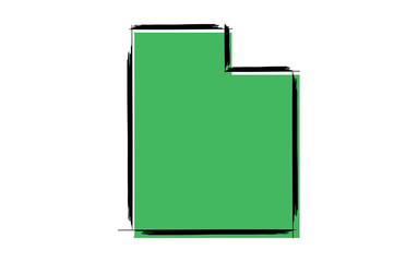 Stylized green sketch map of Utah