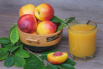 peaches nectarines in a vase
