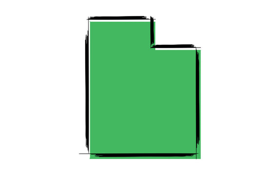 recommend clip art: Stylized green sketch map of Utah