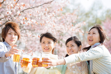 乾杯をする若者たち