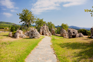 A rock formation park near the village Nymfopetra in north Greece