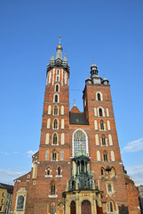 Brick church of Saint Mary in Krakow, Poland