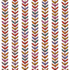 simple doodle leaf seamless pattern