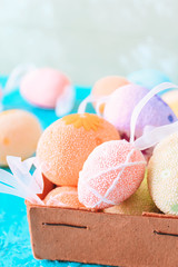 Easter decoration eggs Happy Easter.