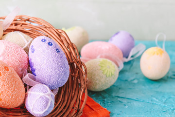 Easter decoration eggs Happy Easter.