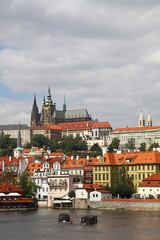 Obraz premium View of Prague lesser town over Vltava river