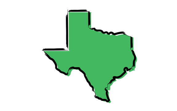 recommend clip art: Stylized green sketch map of Texas