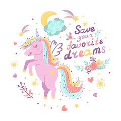 Background of fantasy unicorn