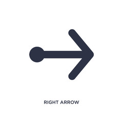 right arrow icon on white background. Simple element illustration from arrows 2 concept.