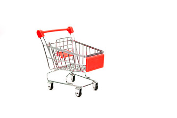 mini trolley on white background