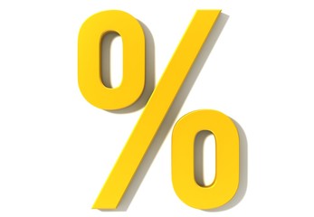 percent percentage interest rate 3d sign symbol icon isolated on white background