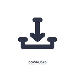 download icon on white background. Simple element illustration from arrows 2 concept.