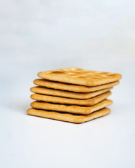 stack of biscuits on white background