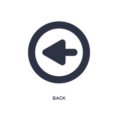 back icon on white background. Simple element illustration from arrows 2 concept.