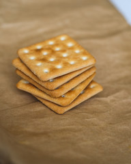 stack of biscuits on craft paper