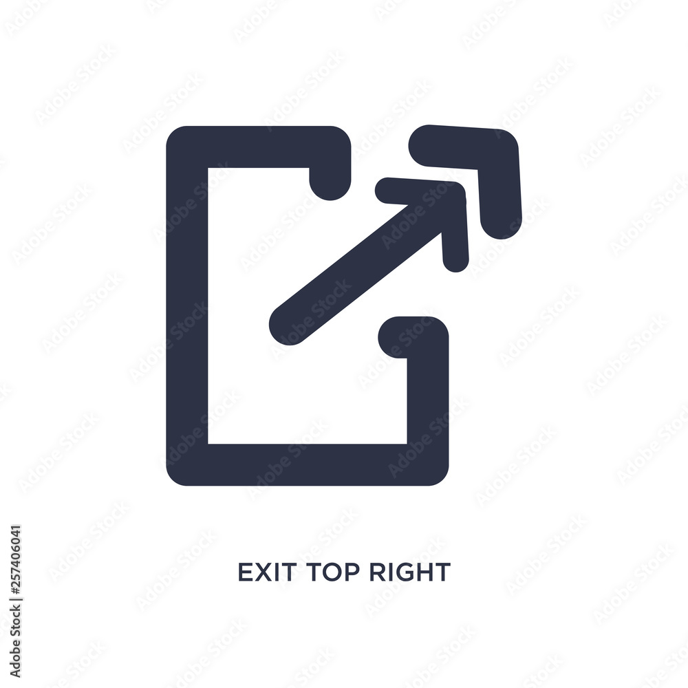 Aufkleber exit top right icon on white background. simple element illustration from arrows concept.