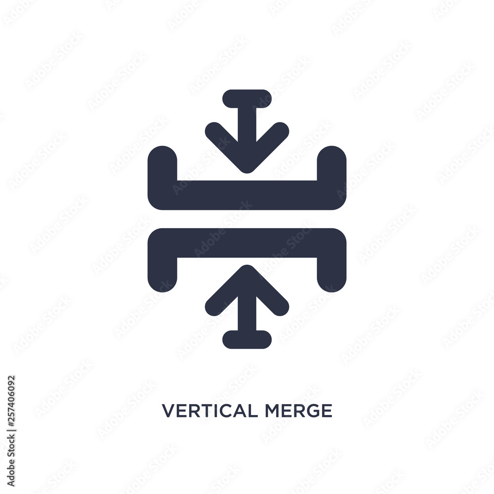 Poster vertical merge icon on white background. simple element illustration from arrows concept.