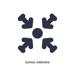 expad arrows icon on white background. Simple element illustration from arrows concept.