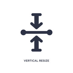 vertical resize icon on white background. Simple element illustration from arrows concept.