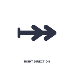 right direction icon on white background. Simple element illustration from arrows concept.