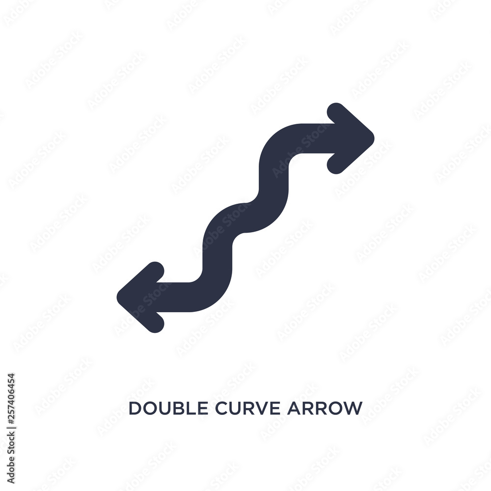 Aufkleber double curve arrow icon on white background. simple element illustration from arrows concept.