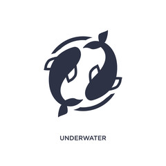 underwater icon on white background. Simple element illustration from asian concept.