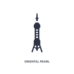 Fototapeta premium oriental pearl tower icon on white background. Simple element illustration from asian concept.