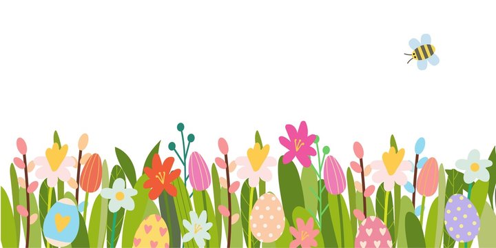 Vector Easter floral background.