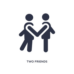 two friends icon on white background. Simple element illustration from behavior concept.