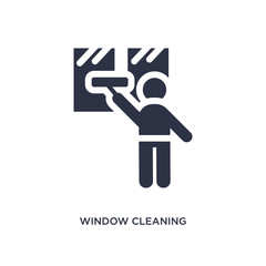 window cleaning icon on white background. Simple element illustration from behavior concept.