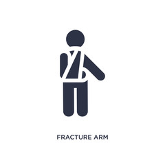 fracture arm icon on white background. Simple element illustration from behavior concept.