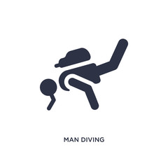 man diving icon on white background. Simple element illustration from behavior concept.