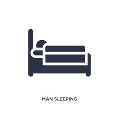 man sleeping icon on white background. Simple element illustration from behavior concept.