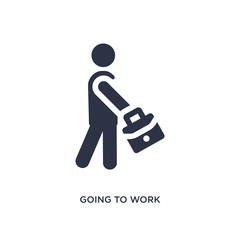 going to work icon on white background. Simple element illustration from behavior concept.