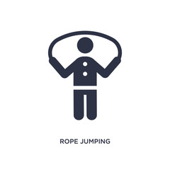 rope jumping icon on white background. Simple element illustration from behavior concept.