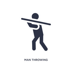 man throwing javelin icon on white background. Simple element illustration from behavior concept.