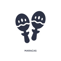 maracas icon on white background. Simple element illustration from brazilia concept.