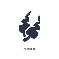 feathers icon on white background. Simple element illustration from brazilia concept.