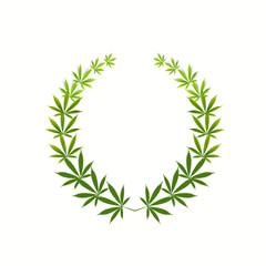  Cannabis A green branch  (Cannabis indica, Marijuana) medicinal plant with leaves. Watercolor hand drawn painting illustration isolated  