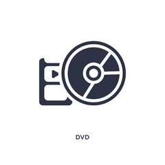dvd icon on white background. Simple element illustration from cinema concept.