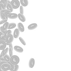European Union Euro coins falling. Scattered black