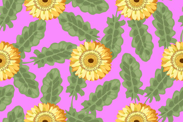 Floral vector seamless pattern. Retro-style.