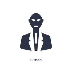 hitman icon on white background. Simple element illustration from cinema concept.