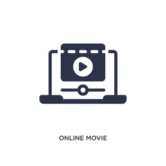 online movie icon on white background. Simple element illustration from cinema concept.