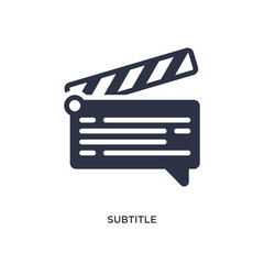subtitle icon on white background. Simple element illustration from cinema concept.