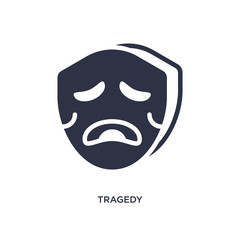 tragedy icon on white background. Simple element illustration from cinema concept.