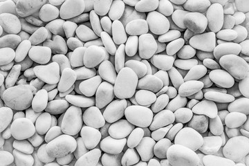 White pebbles stone texture and background. 