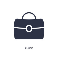 purse icon on white background. Simple element illustration from clothes concept.