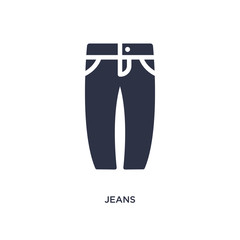 jeans icon on white background. Simple element illustration from clothes concept.