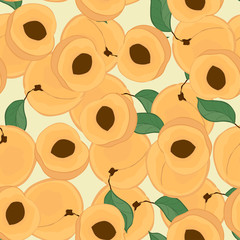 Seamless pattern with peaches.